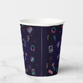 Retro Pop Neon Kids’ Geburtstagsbash Pappbecher (Rechts)