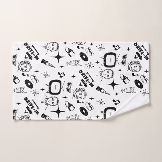 Retro Pop Nostalgische Grafik im Stil der 50er Jah Handtuch (Handtuch)