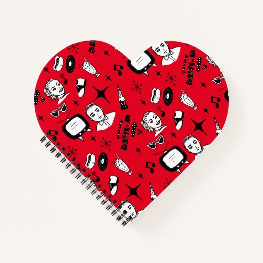 Retro Pop Nostalgische Grafik im Stil der 50er Jah Notizblock (Vorderseite)