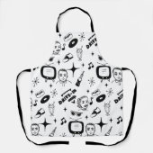 Retro Pop Nostalgische Grafik im Stil der 50er Jah Schürze (Vorderseite)