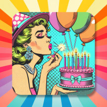 Retro Pop Pinup Giro und Birthday Cake