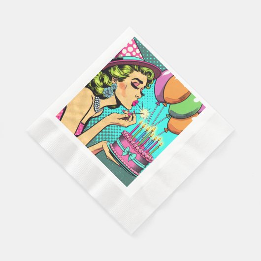 Retro Pop Pinup Serviette (Ecke)