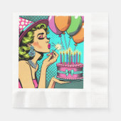 Retro Pop Pinup Serviette (Vorderseite)