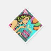 Retro Pop Pinup Serviette (Ecke)