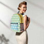 Retro Pop Polka Dot 50er-Inspiriert Farbblock Stil Bedruckter Rucksack