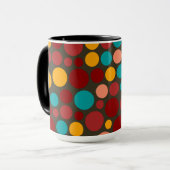 Retro Pop Polka Dot Mosaic Muster #10 Tasse (Vorderseite Links)