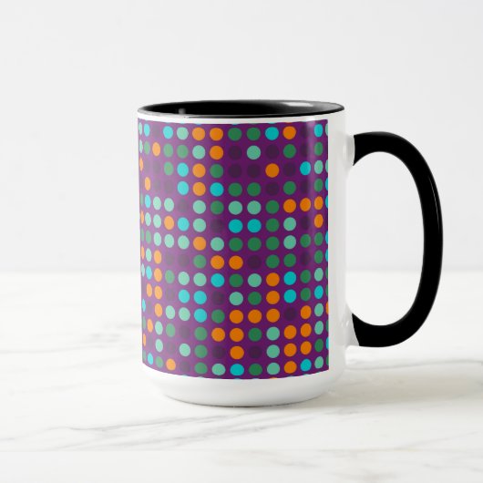 Retro Pop Polka Dot Mosaic Muster #6 Tasse (Rechts)