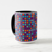 Retro Pop Polka Dot Mosaic Muster #6 Tasse (Vorderseite Links)