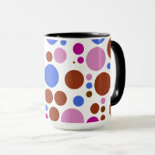 Retro Pop Polka Dot Mosaic Muster Tasse (VorderseiteRechts)
