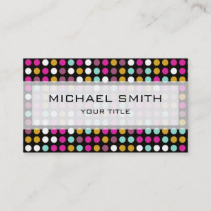 Retro Pop Polka Dot Mosaic Muster Visitenkarte