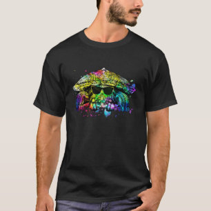 Retro Pop Red Eared Slider Turtle Gamer mit Headz T-Shirt