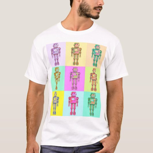 Retro-Pop Robot v1 T-Shirt (Vorderseite)