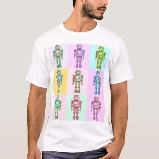 Retro Pop Robot v2 T-Shirt (Vorderseite)