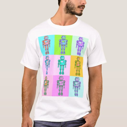 Retro Pop Robot v3 T-Shirt (Vorderseite)
