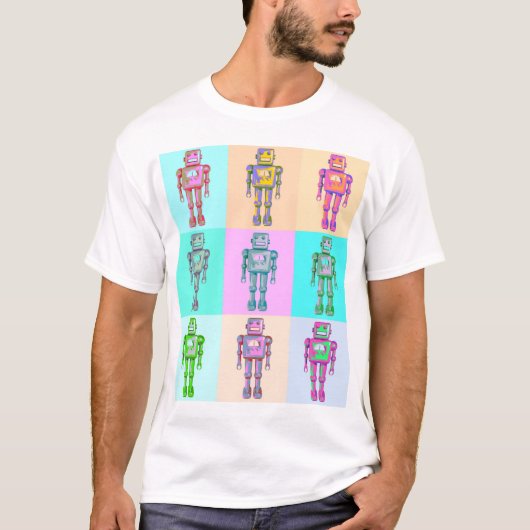 Retro Pop Robot v4 T-Shirt (Vorderseite)