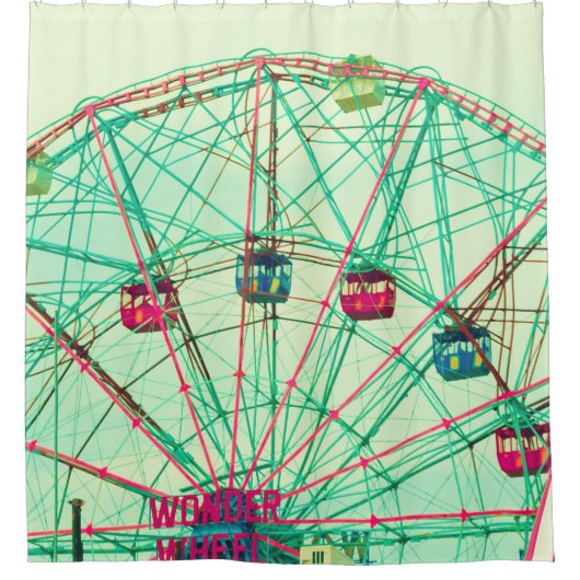 Retro Pop Sommerfest Duschvorhang (Vorderseite)