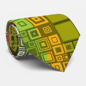 Retro Pop Square Art Pattern Krawatte (Gerollt)