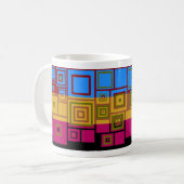 Retro Pop Square Art Pattern Tasse (Vorderseite Links)