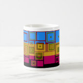 Retro Pop Square Art Pattern Tasse (Mittel)