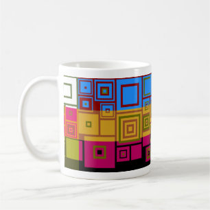 Retro Pop Square Art Pattern Tasse