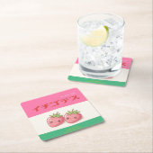 Retro Pop Strawberry Charm - Harajuku Kawaii Style Rechteckiger Pappuntersetzer (Vor Ort)