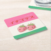 Retro Pop Strawberry Charm - Harajuku Kawaii Style Rechteckiger Pappuntersetzer (angewinkelt)