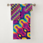 Retro Pop Teardrops Bold Badhandtuch Set (Insitu)