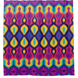 Retro Pop Teardrops Bold Duschvorhang