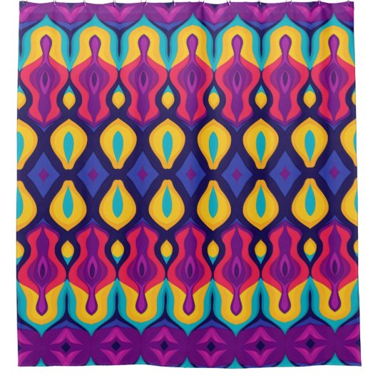 Retro Pop Teardrops Bold Duschvorhang (Vorderseite)