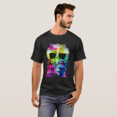 Retro Pop Triceratops Gamer Dinosaur with Headphon T-Shirt (Vorne ganz)