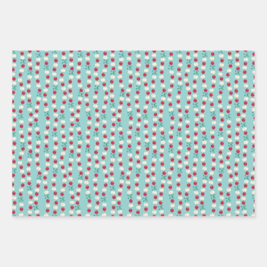 Retro Pop Weihnachts-Set 3 Geschenkpapier Set (Vorderseite 2)