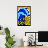 Retro PopArt Badger Poster (Heimbüro)