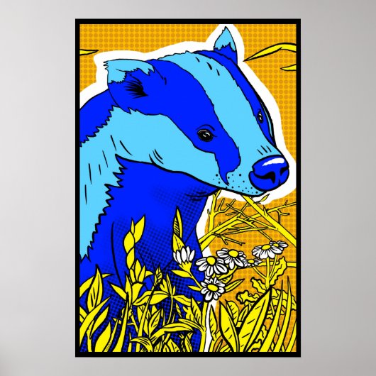 Retro PopArt Badger Poster (Vorne)