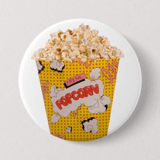 Retro Popcorn - Farbe Button (Vorderseite)