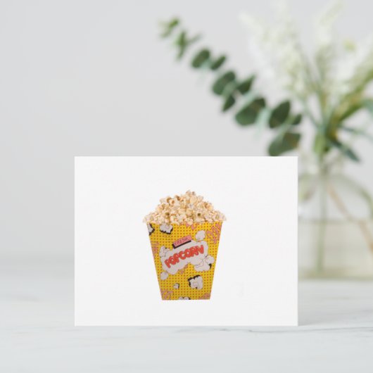 Retro Popcorn - Farbe Postkarte (Stehend Vorderseite)