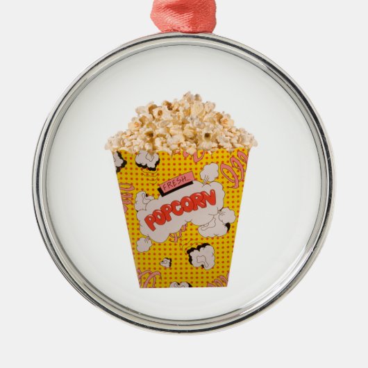 Retro Popcorn - Farbe Silbernes Ornament (Vorne)