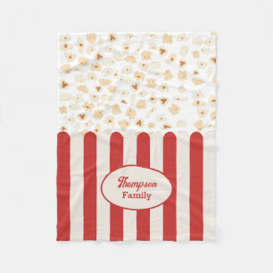 Retro-Popcorn-Kino-Monogramm Fleecedecke