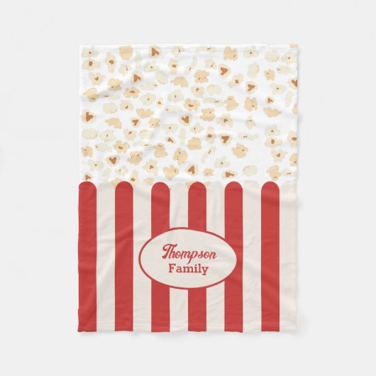 Retro-Popcorn-Kino-Monogramm Fleecedecke (Vorderseite)