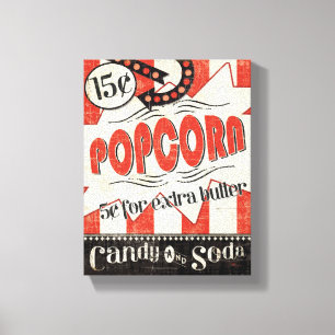 Retro Popcorn Leinwanddruck