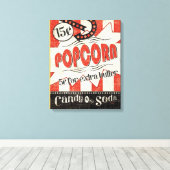 Retro Popcorn Leinwanddruck (Insitu (Holzboden))