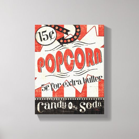 Retro Popcorn Leinwanddruck (Vorderseite)