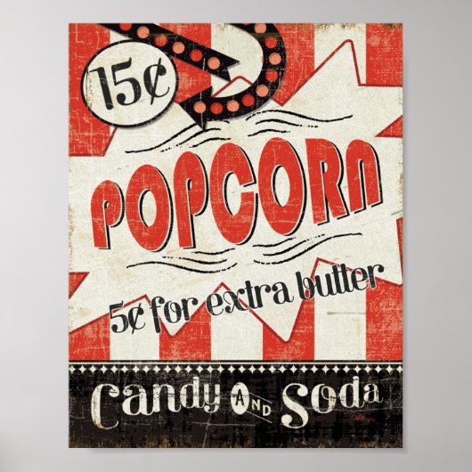 Retro Popcorn Poster (Vorne)