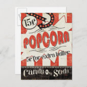 Retro Popcorn Postkarte (Vorne/Hinten)