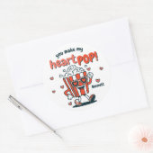 Retro Popcorn Valentine Sticker (Umschlag)