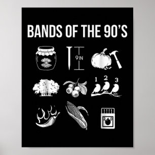 Retro-Popmusikbands der 90er Rock Funny Vi Poster