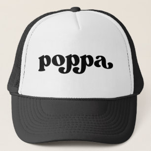 Retro Poppa Schwarzweiß Truckerkappe
