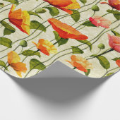 Retro Poppies Geschenkpapier (Ecke)