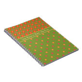 Retro Poppies, Polka Dots Spiral Notebook, Journal Notizblock (Rechte Seite)