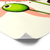 Retro Poppy Bloom - Art Print Poster (Ecke)