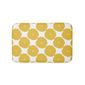 Retro Poppy Blumenmuster in Gelb und Weiß Badematte (Vorderseite)